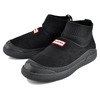 HUNTER U IN/OUT FAUX SUEDE KNITTED CUFF BOOT BLACK UFS7115REN-BLK画像