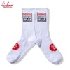 COOKMAN Rib Crew Socks Vision Logo White 163-53971画像