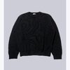 INTERIM WOOL SILK CASHMERE DEADSTOCK YARN DOUBLE RIB CREW SWEATER IT25A157画像