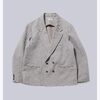 INTERIM STRUCTURED DIAGONAL MELANGE WOOL DEADSTOCK PIPING DOUBLE JACKET IT25A053画像