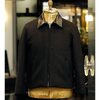 INTERIM HEAVY BRUSHED DOUBLE FACE DYED VIRGIN WOOL DEADSTOCK LEATHER COLLAR HARRINGTON JACKET IT25A101画像
