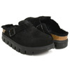 BIRKENSTOCK BOSTON CHUNKY SHEARLING BLACK / SUEDE LEATHER / FUR 1028453画像