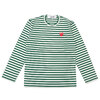 PLAY COMME des GARCONS MENS BORDER RED HEART L/S TEE AX-T164-051画像