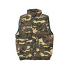 RENEGADE sportswear Multiple Pocket Water Resistant Poplin Shell Polar Fleece Lined Padded Utility Vest Camouflage Woodland画像