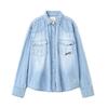 AVIREX WOMAN DENIM SHIRT WITH GRAFFITI PRINT 7836120601画像