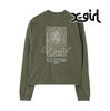 X-girl PIGMENT DYED FACE AND LOGO SQUARE PATCH L/S TEE 105261011004画像
