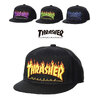 THRASHER FLAME LOGO ポリエステルサージ 平つばキャップ THR-C05画像
