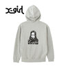 X-girl RHINESTONE LOGO AND FACE ZIP UP SWEAT HOODIE 105261012017画像