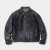 GOLD GL15731H / RECYCLED WASTE SUVIN COTTON YARN 14oz. DENIM JACKET VINTAGE WASHED画像
