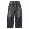 GOLD GL42579H / RECYCLED WASTE SUVIN COTTON YARN 14oz. DENIM 5POCKET WIDE PANTS VINTAGE WASHED (ZIPPER FLY)画像