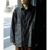 INTERIM GOAT LEATHER COLLAR SILK NOIL DENIM 1st HERCULES COVERALL IT26S043画像