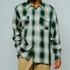 BIG MIKE RAYON MIX OMBRE SLIT L/S SHIRTS -WHT&times;GRN&times;BLK- 102615202画像