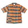 Workers Open Collar Shirt Orange Madras画像