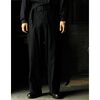 INTERIM BLACK SURFAR GARMENT DYE BELTED FRENCH ARMY MIL BAGGY TROUSER IT26S149画像