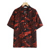 NIPOALOHA SILK CUPRO SHORT SLEEVE ALOHA SHIRT〈ONE HUDRED TIGERS / BLACK / RED TIGER〉 N26-SCSH05画像