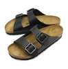 BIRKENSTOCK ARIZONA REGULAR WIRE BUCKLE VINTAGE-WOOD-BLACK | NATURAL-LEATHER 1030675画像