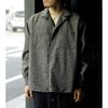 INTERIM WOOL END-ON-END SUITING DEADSTOCK FABRIC SKIPPER SHIRT IT26S151画像