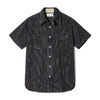 SUGAR CANE Lot No. SC39702 / FICTION ROMANCE 8.5oz. BLACK WABASH STRIPE WORK SHIRT (SHORT SLEEVE)画像