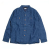 BURGUS PLUS Indigo Open Collar Linen Shirt Long Sleeve BP26502画像