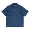 BURGUS PLUS Indigo Open Collar Linen Shirt Short Sleeve BP26504画像