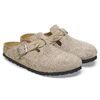 BIRKENSTOCK BOSTON BRAIDED SUEDE LEATHER REGULAR TAUPE 1026667画像