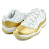 NIKE WMNS AIR JORDAN 11 RETRO LOW Mothers Day wht/metallic gold-team gold AH7860-102画像