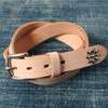 BARNS 姫路レザー 30mm Leather Studs Belt Natural Leather LE-4348画像