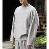 NONNOTTE Super 120's Air Inlay Melton Draping C/N Long-Sleeve Pullover N-26A-047画像