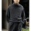 NONNOTTE Super 120's Air Inlay Melton Draping H/N Long-Sleeve Pullover N-26A-048画像
