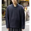 NONNOTTE High Count Wool Yak Smooth Knit Draping Shawl Collar V Oversized Pullover N-26A-005画像