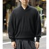 NONNOTTE Pure Cashmere Knit Draping Shawl Collar V Pullover N-26A-103画像