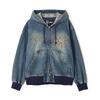 AVIREX GOALERS STITCH DENIM ZIP HOODIE 7836252024画像