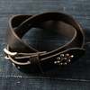 BARNS 栃木レザー 30mm Leather Studs Belt Summer Oil Leather LE-4343画像