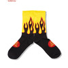 COOKMAN Rib Crew Socks Flame Black Yellow 233-63972画像