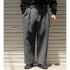 INTERIM MELANGE WOOL DOUBLE FACE DEADSTOCK FABRIC "BOURGERON" FRENCH WORK TROUSER IT26A097画像