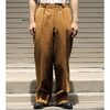 INTERIM NATURAL DYED KATSURAGI WITH LEATHER PIPING 1-TUCK WIDE TAPERED MILITARY TROUSERS IT26A073画像