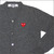 PLAY COMME des GARCONS ワンポイント ウールカーディガン GRAYxRED画像
