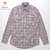 KINGSWOOD 長袖 ラウンドカラー ブロードクロスシャツ グレーチェック画像