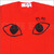 PLAY COMME des GARCONS ハートEYEカラー Tシャツ RED画像