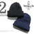 INVERALLAN 22F RIB & CABLE HAT DENIM COTTON DOUBLE WEIGHT画像