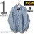 WAREHOUSE &times;BIG YANK INDIGO NEP CHAMBRAY 30S CIGARETTE POCKET WORK SHIRTS画像