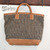 T.K GARMENT SUPPLY ROLLED DUAL HANDLE TOTE BAG Large wool check画像