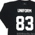 uniform experiment 3/4 SLEEVE NUMBERING FOOTBALL TEE BLACK画像