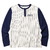 FUCT SSDD STRIPE HENLEY NECK L/S TEE (WHITE×NAVY) 3701画像