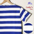 SAINT JAMES OUESSANT WIDEBORDER ワイドボーダー半袖Tシャツ レディースモデル画像