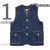 Workers Cruiser Vest, Black Back Denim,画像