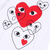 PLAY COMME des GARCONS RED HEART Overlap FACES TEE WHITE画像