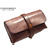 CHARLIE BORROW OAK BARK TANNED LEATHER &times; HAND STITCH TRAVEL POUCH/MADE IN ENGLAND/dark stain CB019画像