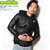 seedleSs. Soft Fake Leather Hoody -BLACK- SD17H-JK02画像