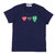 PLAY COMME des GARCONS LADY'S 3COLOR HEART TEE NAVY画像